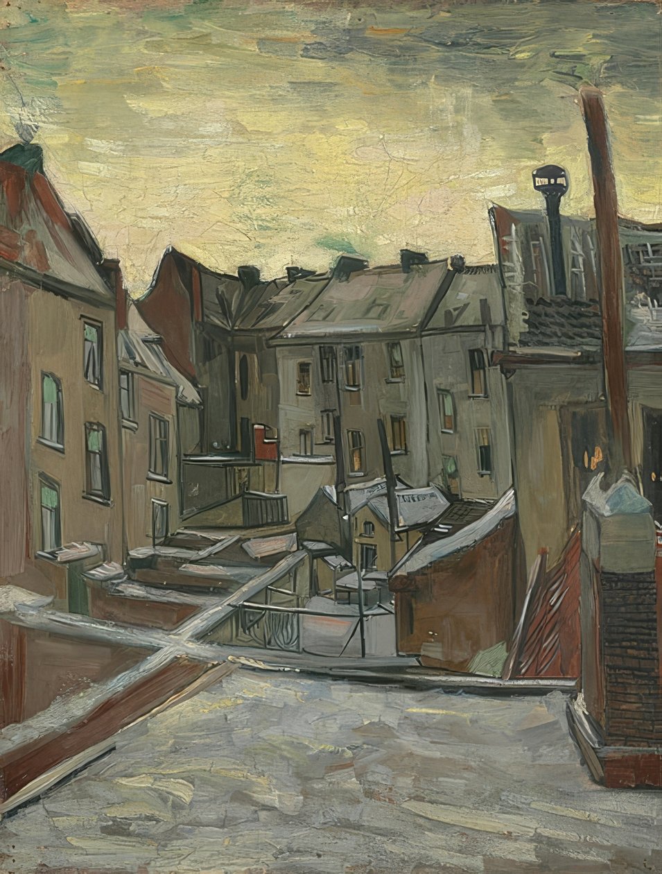 Hinterhofe Antwerpenben. 1885-86 alkotó: Vincent van Gogh