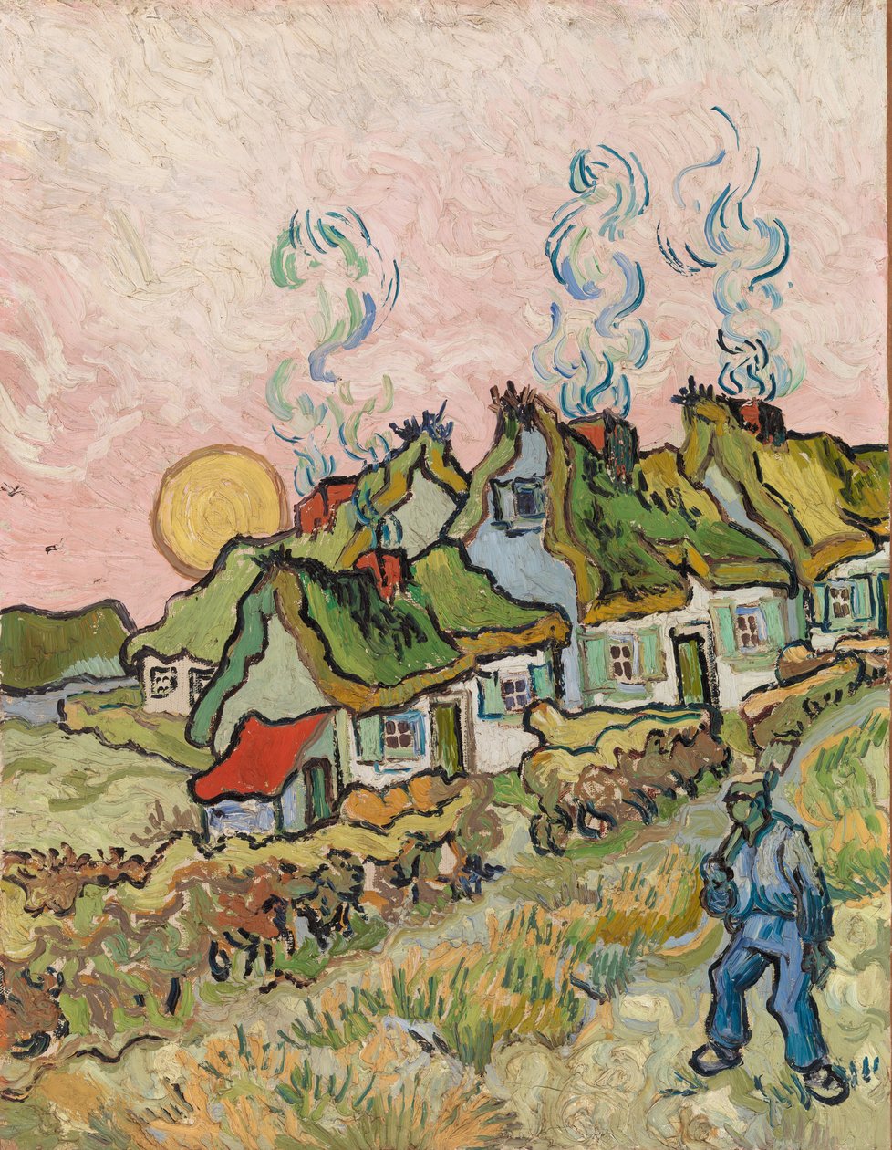 Házak és ábra alkotó: Vincent van Gogh