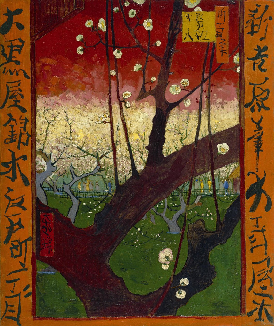 Japonaiserie: Virágzó szilvakert (Hiroshige nyomán), Párizs alkotó: Vincent van Gogh