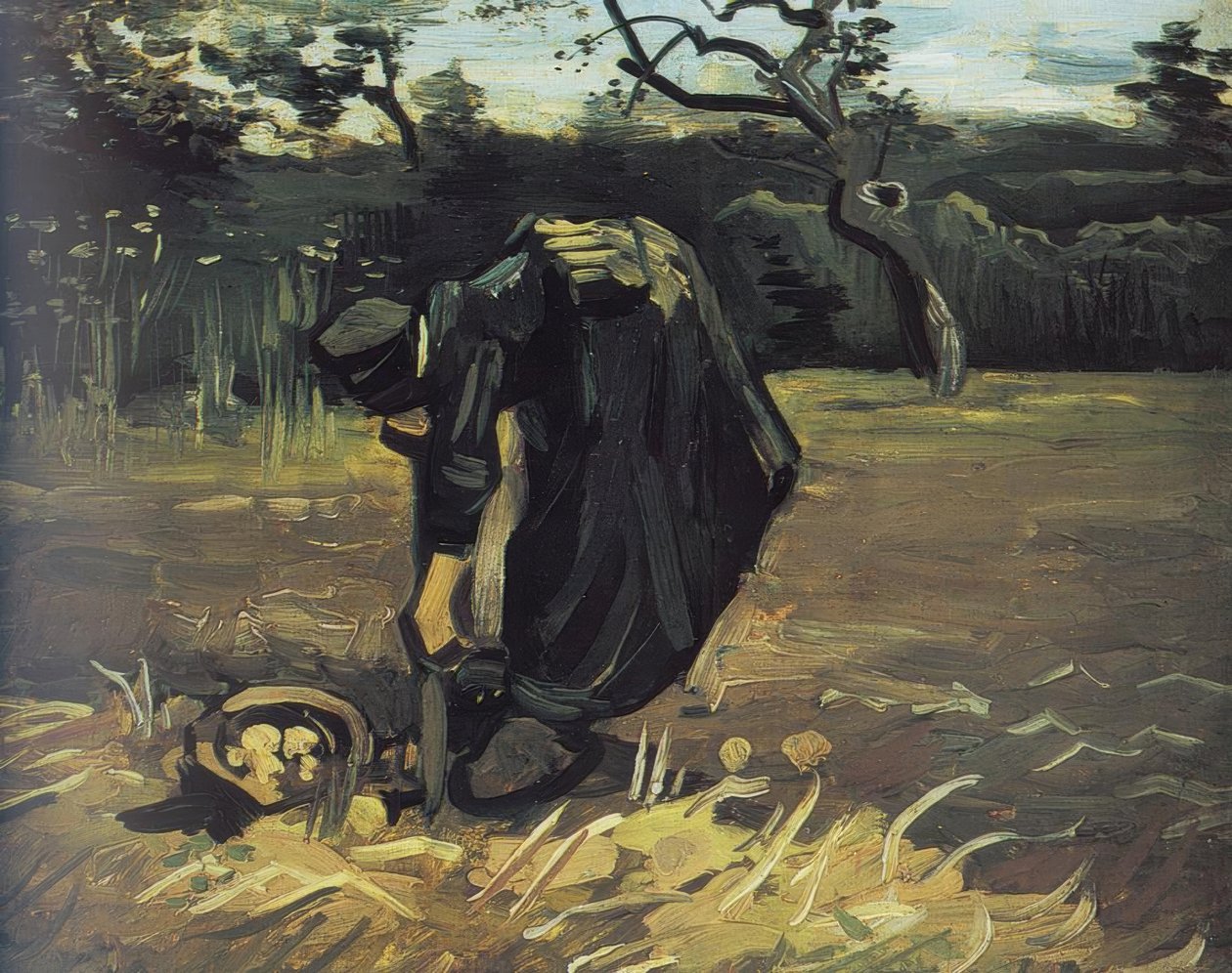 Parasztasszony krumplit ás alkotó: Vincent van Gogh