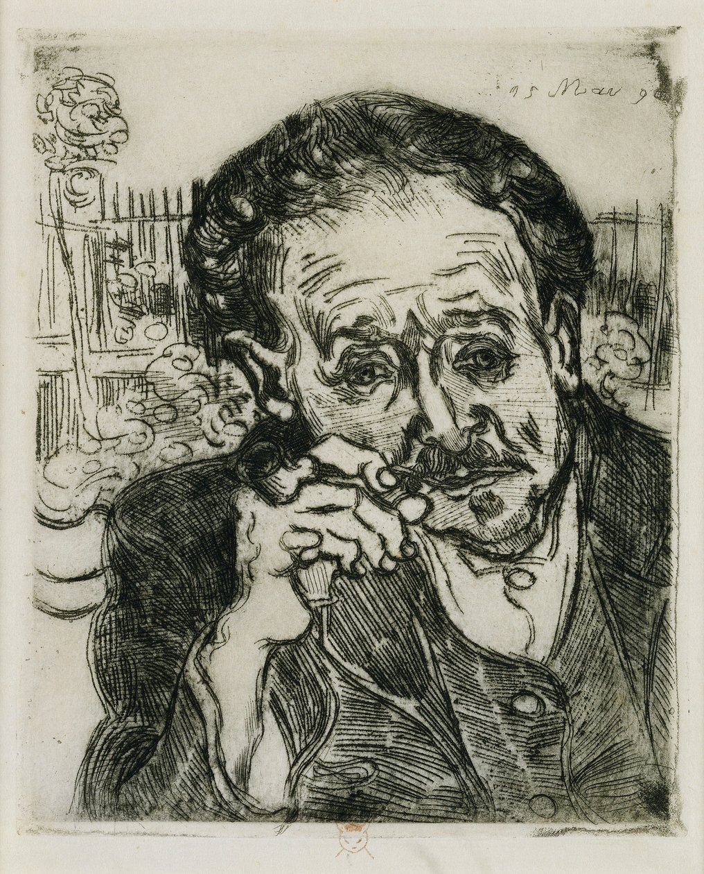 Férfi pipával: Doktor Gachet portréja; Férfi pipával: Doktor Gachet portréja, 1890 alkotó: Vincent van Gogh