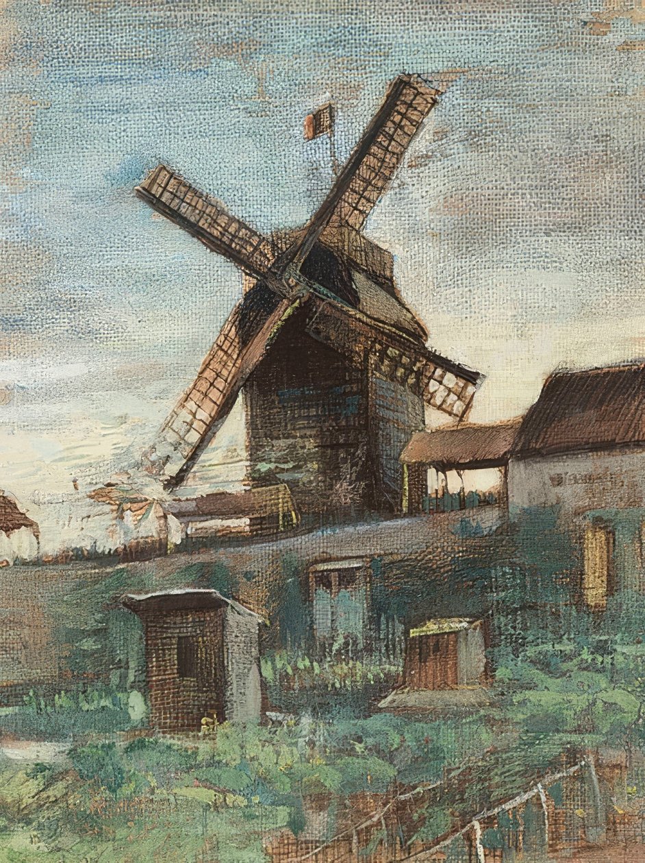Le Moulin Le kékúszójú. 1886 alkotó: Vincent van Gogh