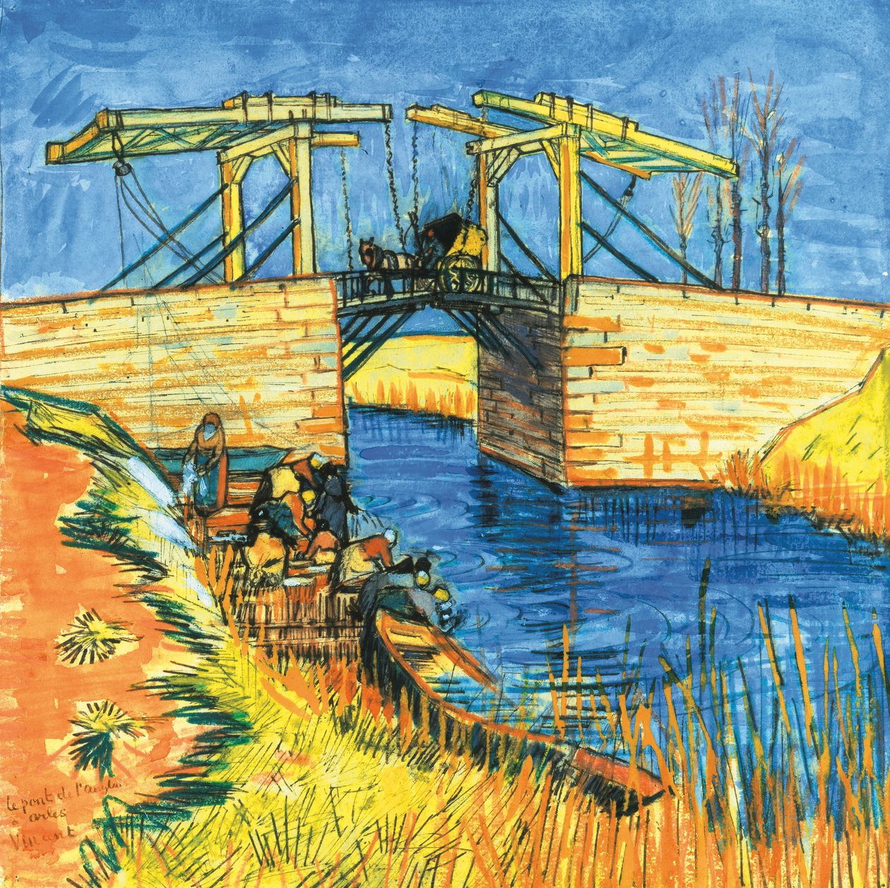 A Langlois-híd Arles-ban, 1888 alkotó: Vincent van Gogh