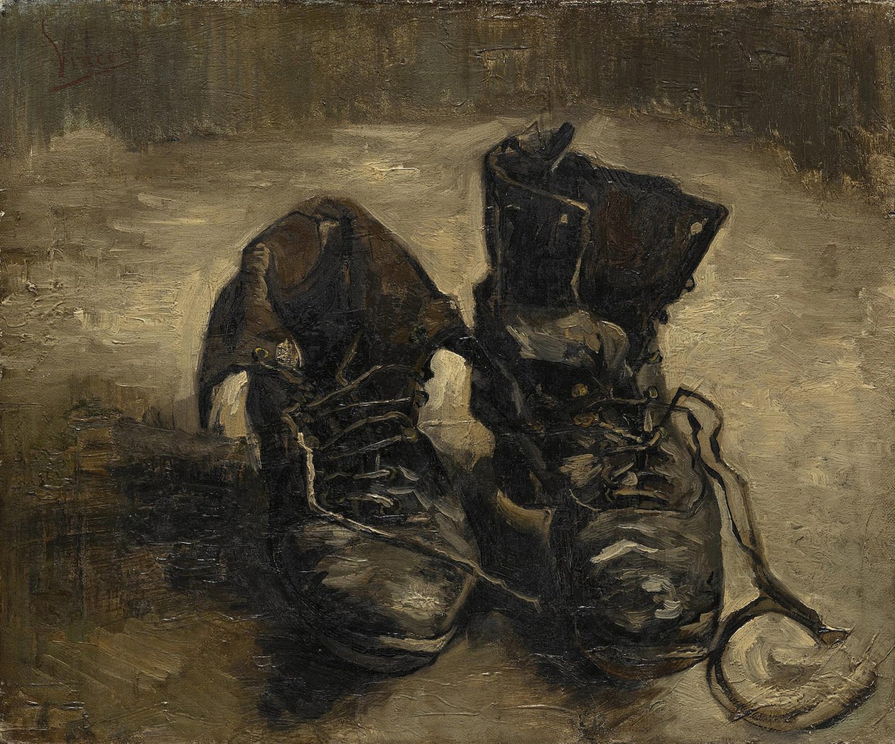 "A fekete csizma" vagy "A régi cipő" Vincent van Gogh (1853-1890) festménye. 1886. Vincent Van Gogh Múzeum. Amszterdam. alkotó: Vincent van Gogh