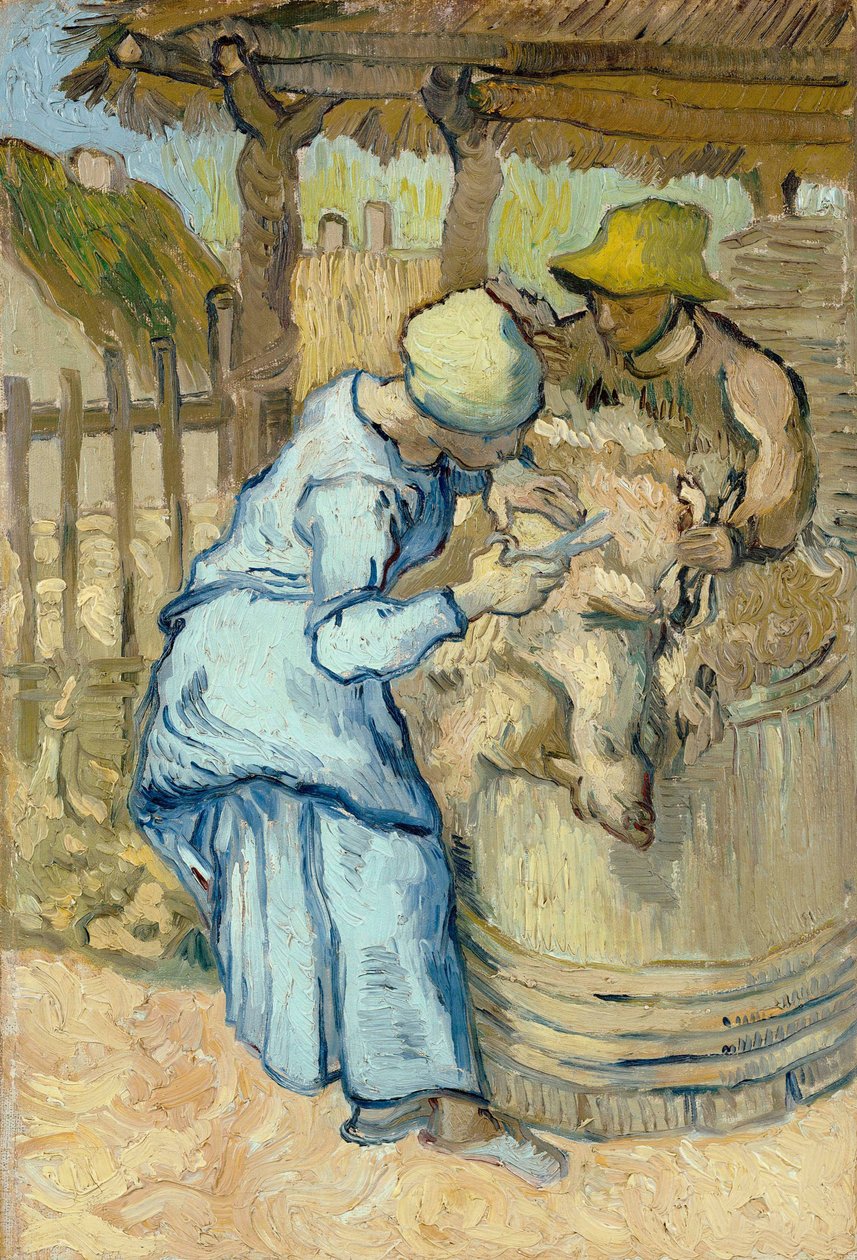A báránynyírók – Vincent van Gogh (1853-1890) festménye Jean Francois Millet (1814-1875) nyomán, olaj, vászon alkotó: Vincent van Gogh