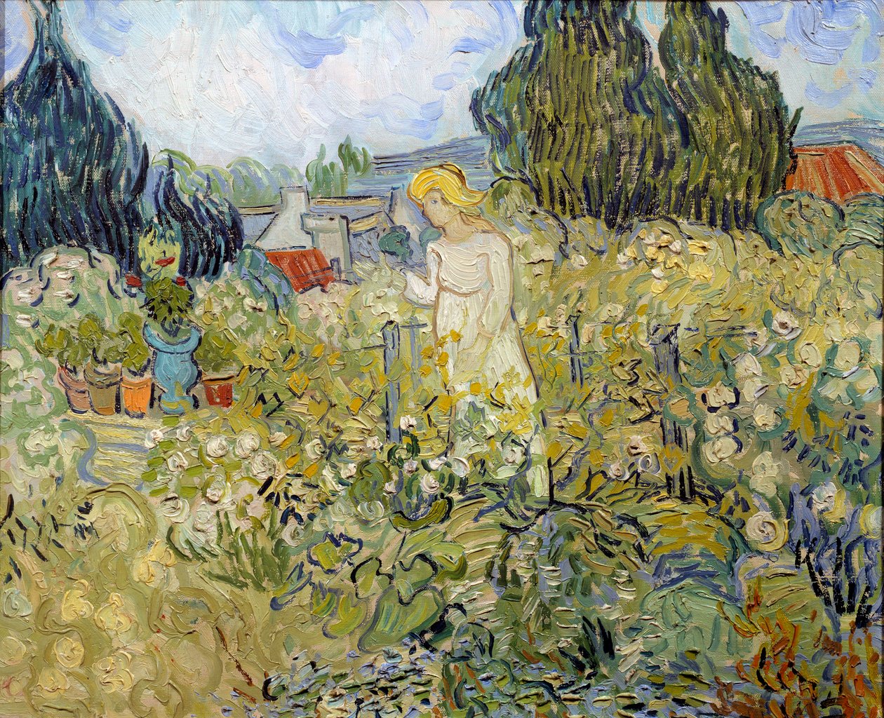 Mademoiselle Gachet a kertjében Auvers sur Oise-ban (Auvers-Sur-Oise) Vincent van Gogh (1853-1890) festménye 1890 V. 0,46 x 0,55 m Párizs, Orsay Múzeum alkotó: Vincent van Gogh