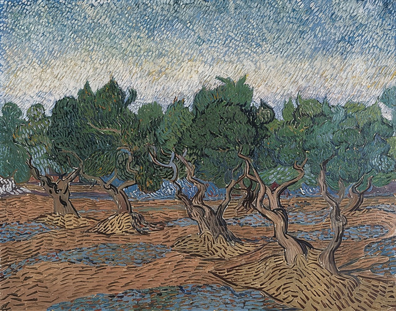Olajfaliget. 1889 alkotó: Vincent van Gogh