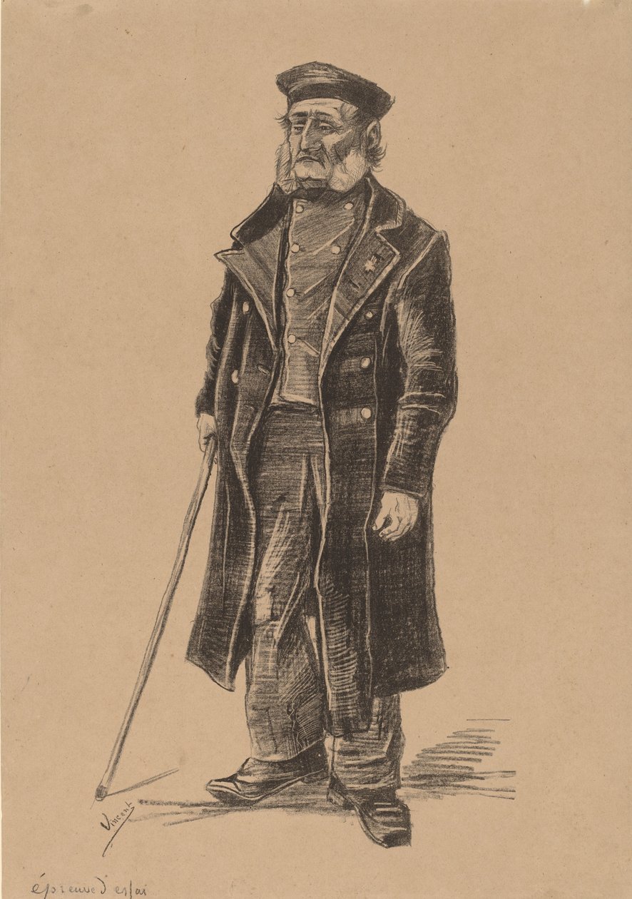 Szegényház lakói, Álló, 1882. alkotó: Vincent van Gogh