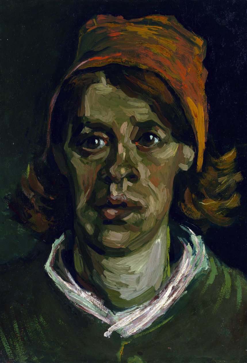 Vincent Van Gogh (1853-1890) festménye ""Piros csuklyás parasztasszony feje"" alkotó: Vincent van Gogh
