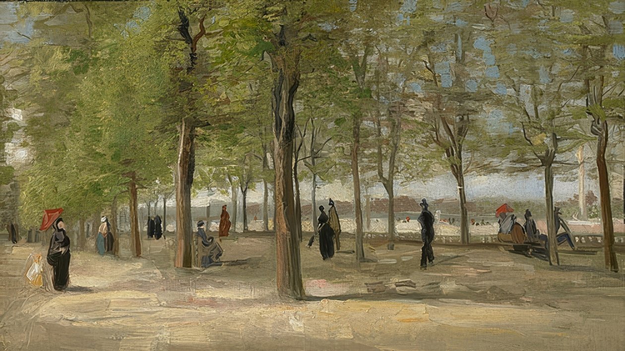 Sétány a Jardin du Luxembourgban. 1886 alkotó: Vincent van Gogh