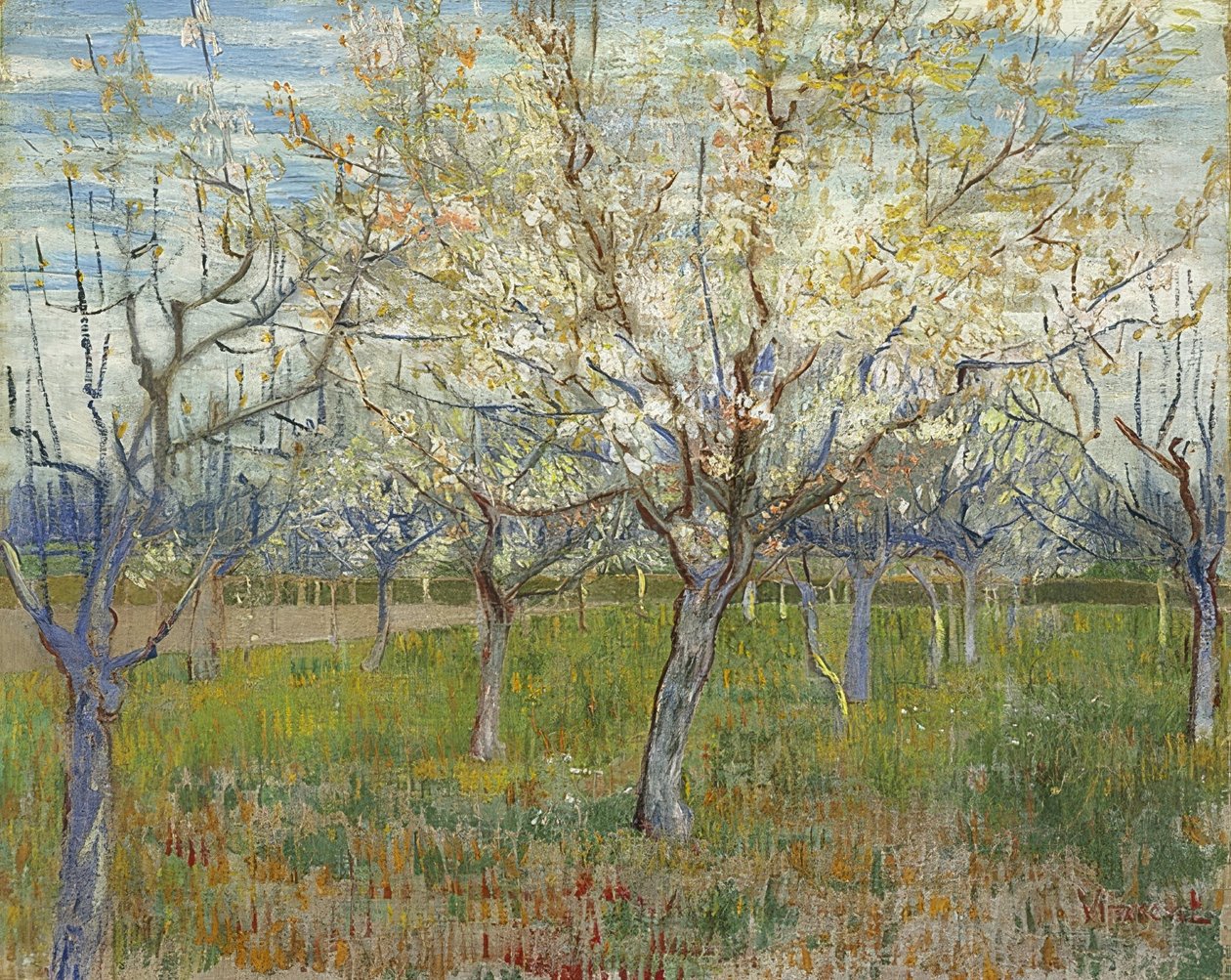 Rózsaszín gyümölcsös. 1888 alkotó: Vincent van Gogh