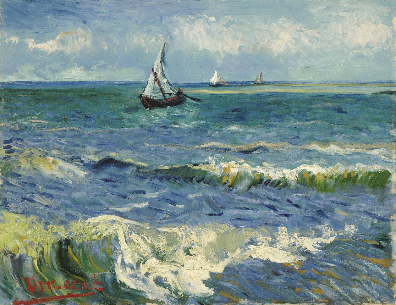 Tengerparti táj Les Saintes-Maries-de-la-Mer közelében alkotó: Vincent van Gogh