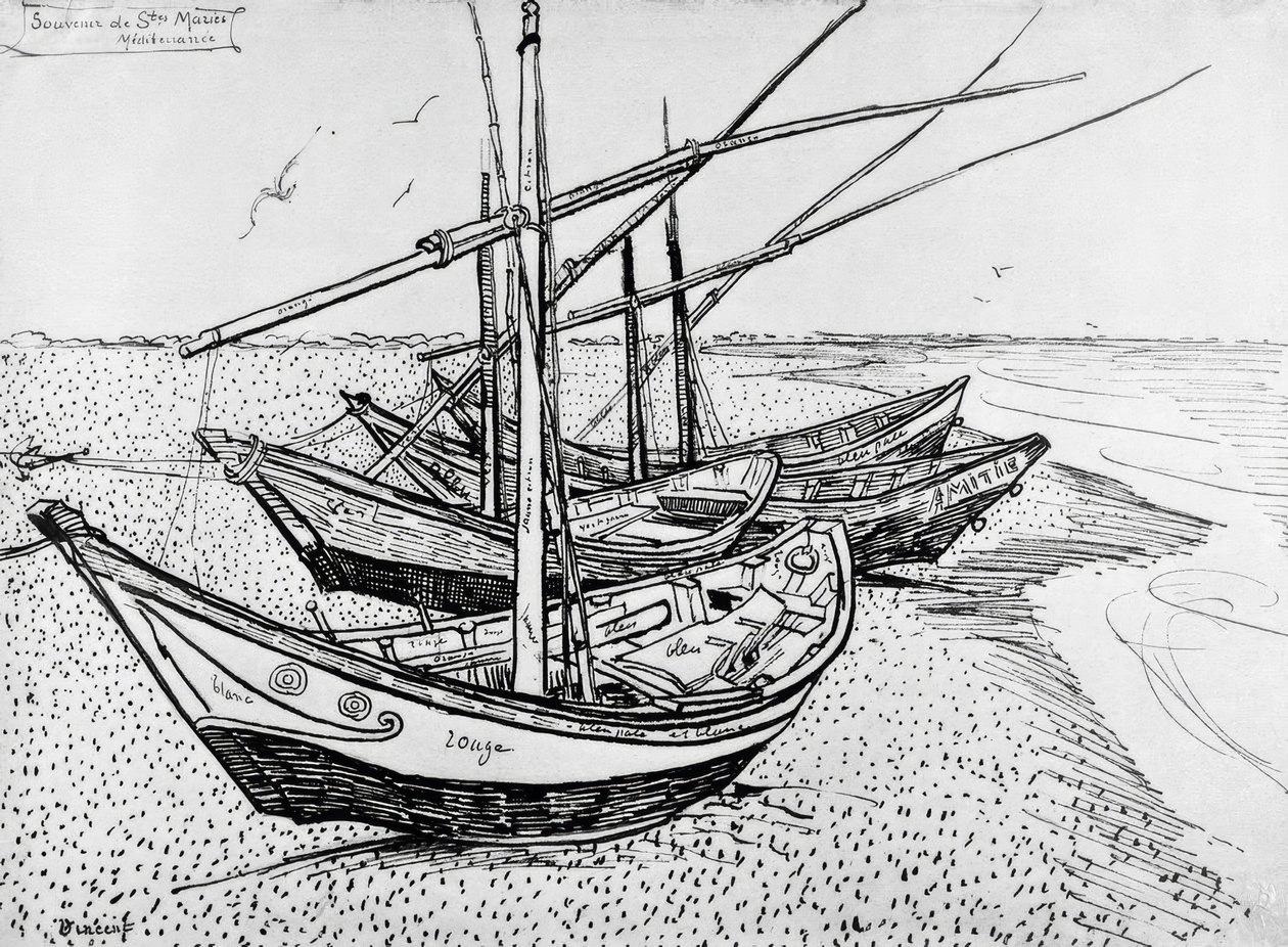 Vitorlások Saintes-Maries-ban alkotó: Vincent van Gogh