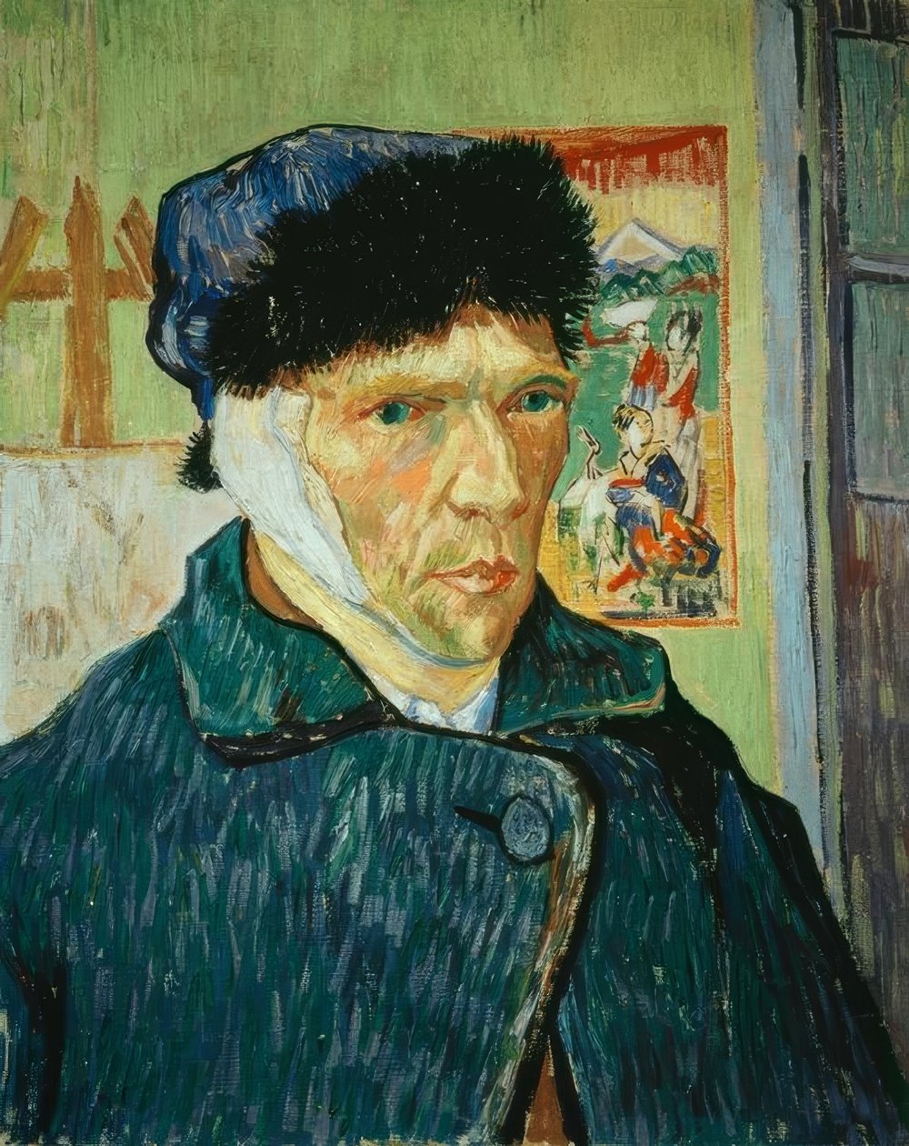 Önarckép bekötözött füllel alkotó: Vincent van Gogh
