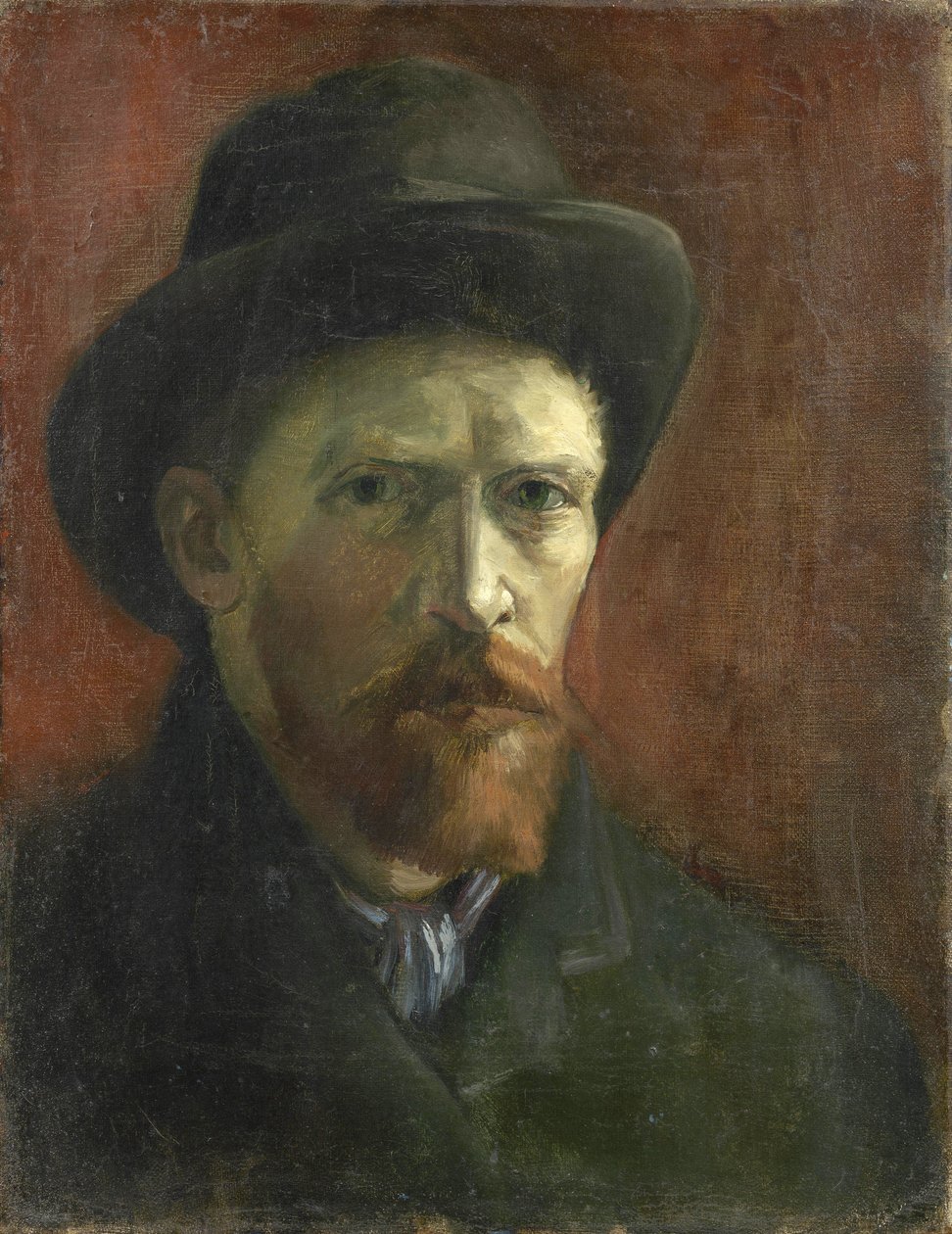 Önarckép filckalappal par Gogh, Vincent, van (1853-1890). Olaj, vászon, mérete: 41,5x32,5 alkotó: Vincent van Gogh