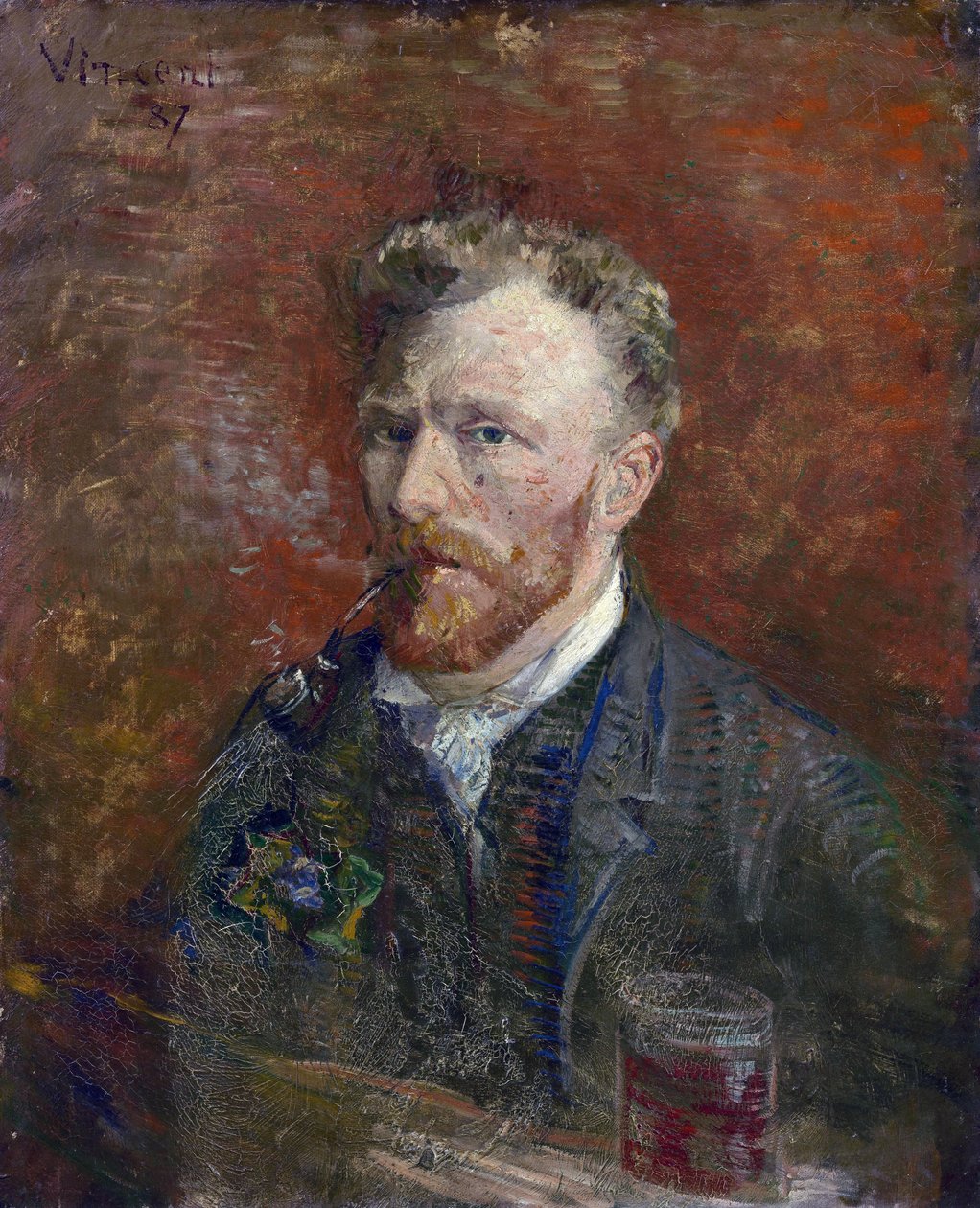 Önarckép üveggel par Gogh, Vincent, furgon (1853-1890). Olaj, vászon, mérete: 61x50,2 alkotó: Vincent van Gogh