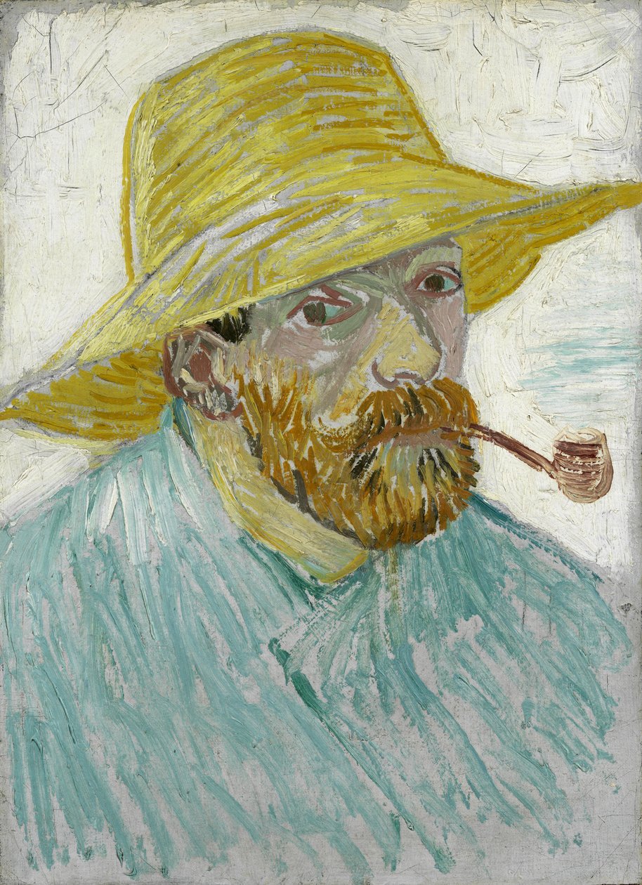 Önarckép szalmakalappal és pipával par Gogh, Vincent, furgon (1853-1890). Olaj, vászon, mérete: 41,9x30,1 alkotó: Vincent van Gogh
