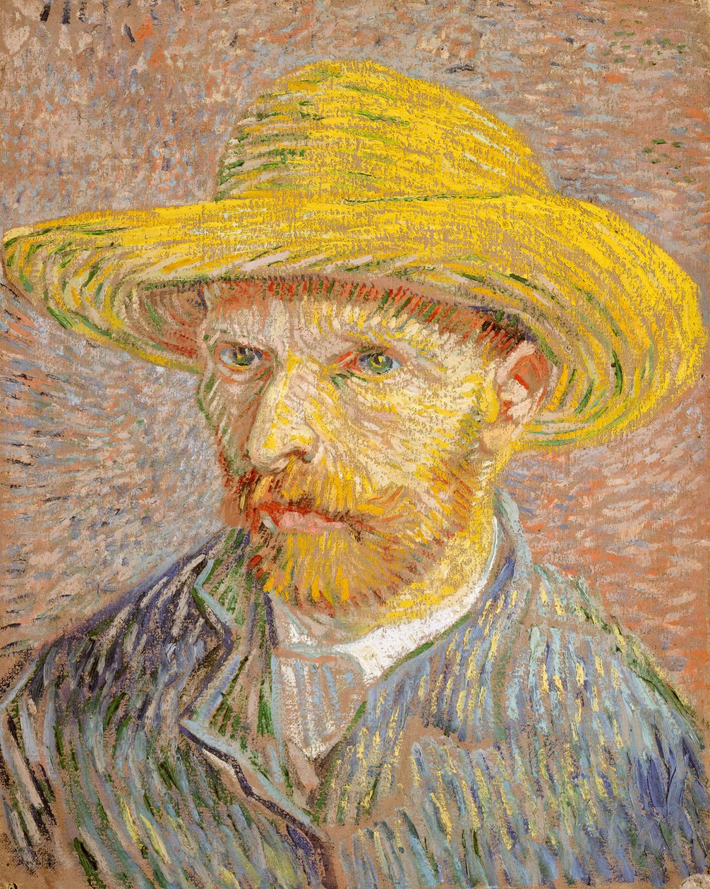 Önarckép szalmakalapos előlappal: A burgonyahámozó, 1887. alkotó: Vincent van Gogh