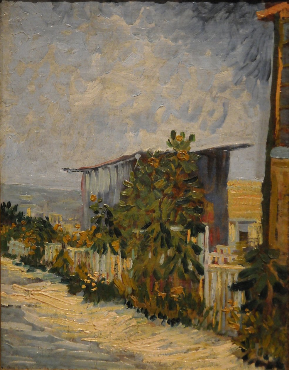 Napraforgós fészer a Montmartre-ban, 1887 alkotó: Vincent van Gogh
