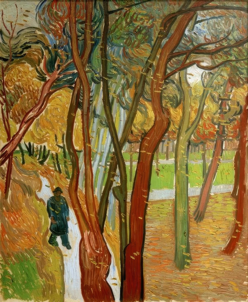 Sétálók a parkban hulló levelekkel alkotó: Vincent van Gogh