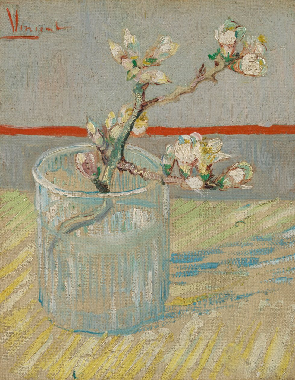 Virágzó mandulavirág egy pohárban alkotó: Vincent van Gogh