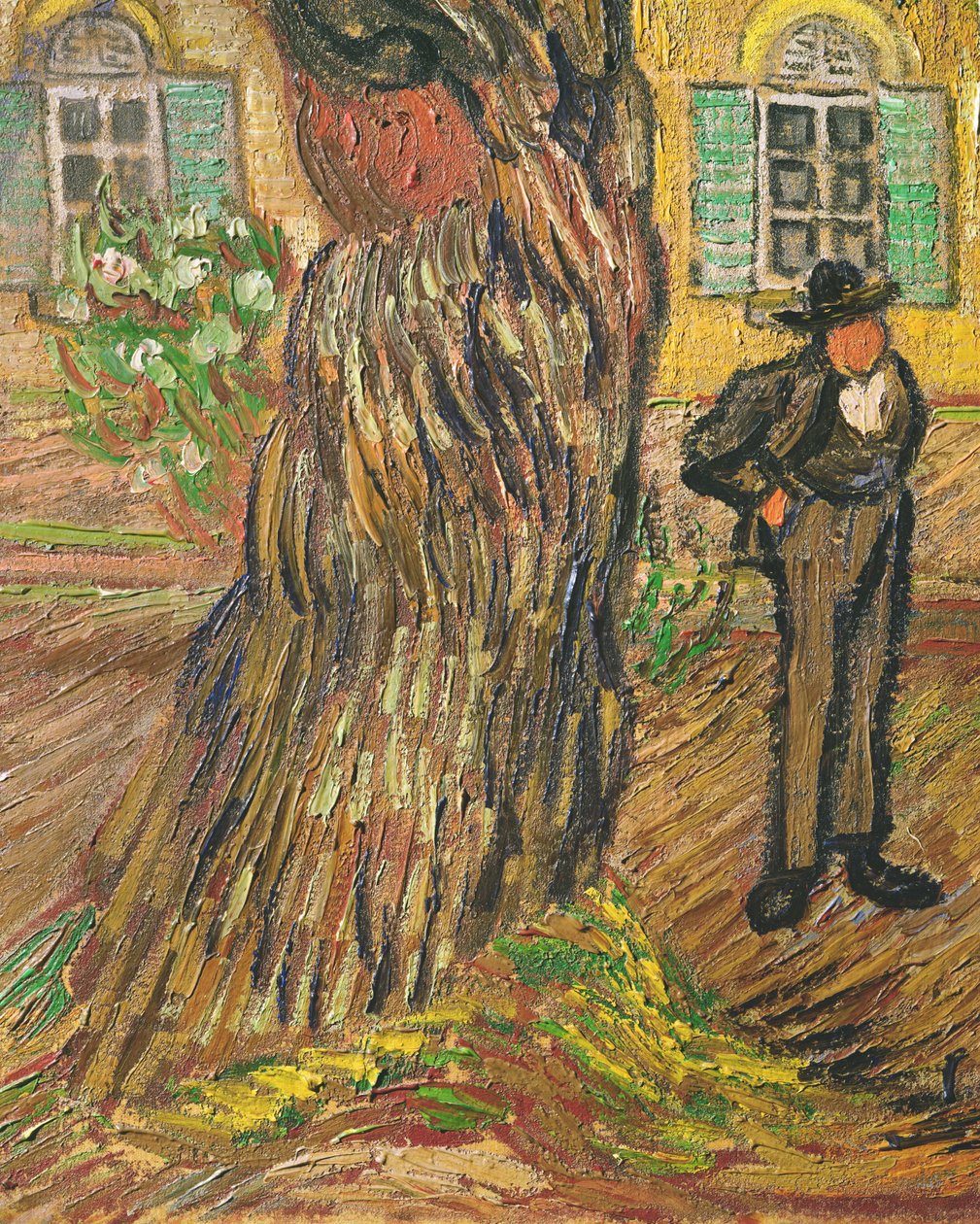St. Pauls Hospital, St. Remy, ember és fa részlete, 1889 olaj, vászon, 36527 részlet alkotó: Vincent van Gogh