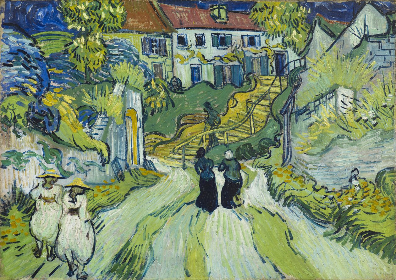 Lépcső Auvers-ben, 1890 július (olaj, vászon) alkotó: Vincent van Gogh