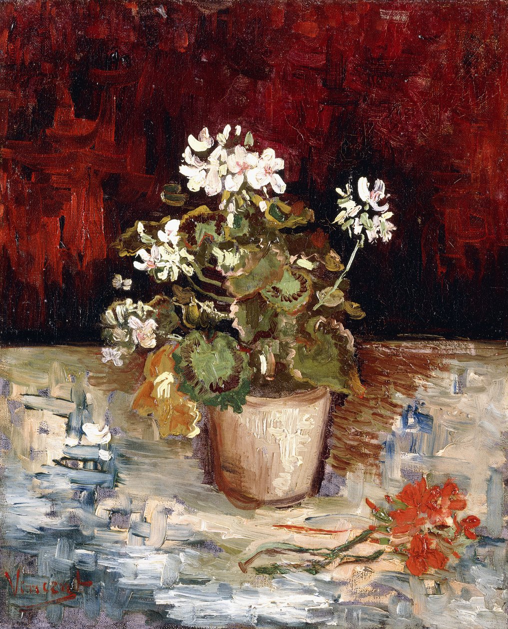 Muskátli edény csendélet, 1886 alkotó: Vincent van Gogh