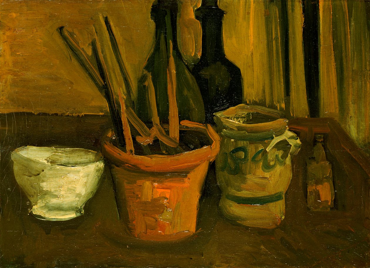 Ecsetek csendélete egy virágcserépben alkotó: Vincent van Gogh