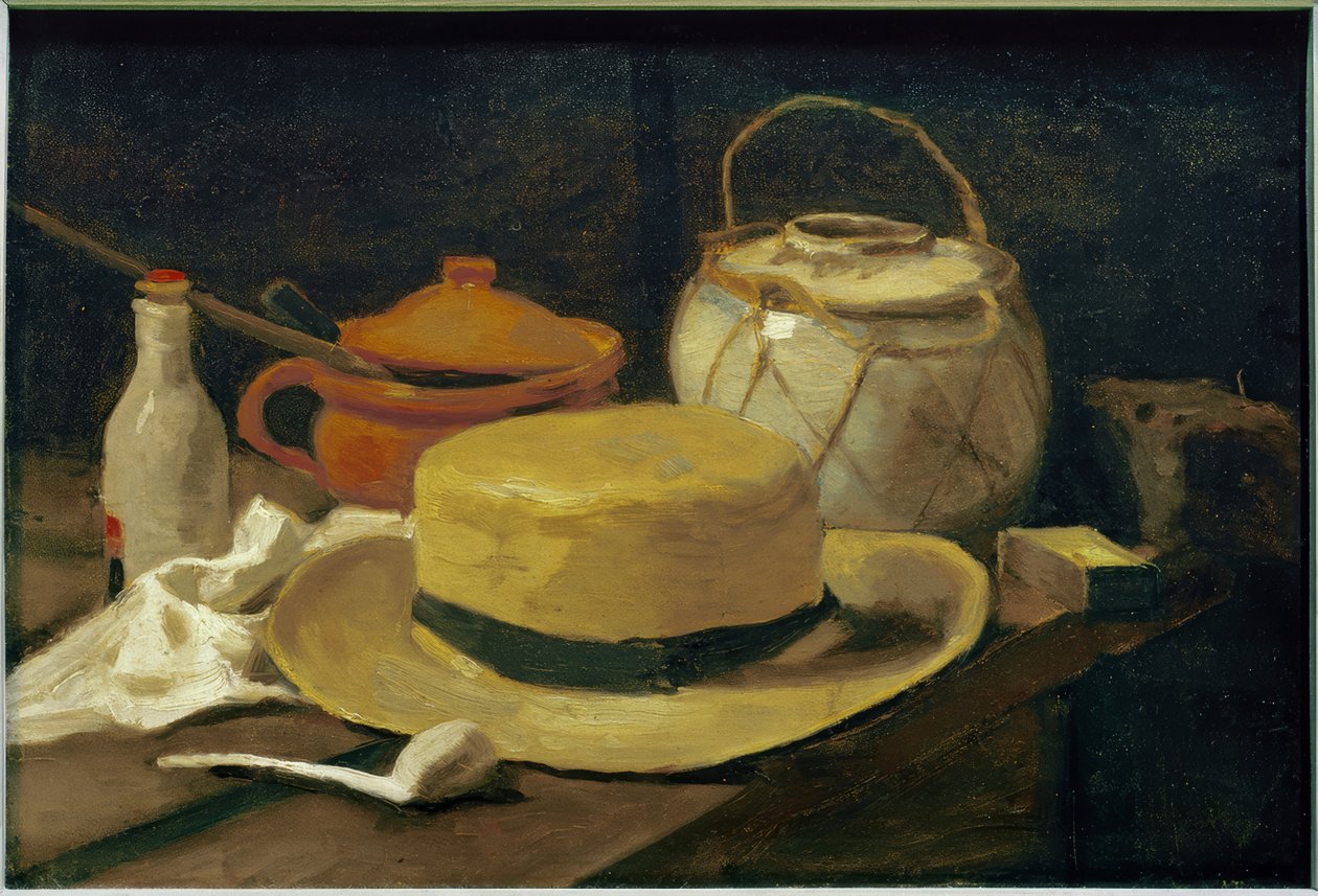Csendélet sárga szalmakalappal alkotó: Vincent van Gogh