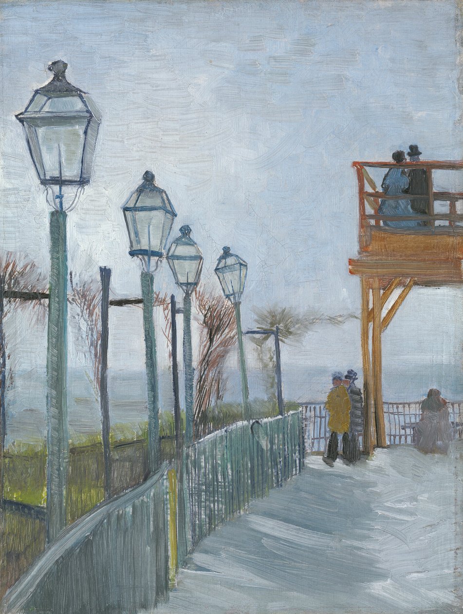 Terasz és kilátóterasz a Moulin de Blute-Fin, Montmartre alkotó: Vincent van Gogh
