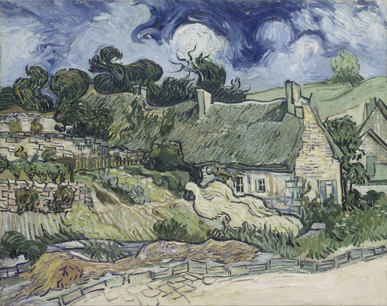 Nádfedeles kunyhók Cordeville-ben, 1890 alkotó: Vincent van Gogh