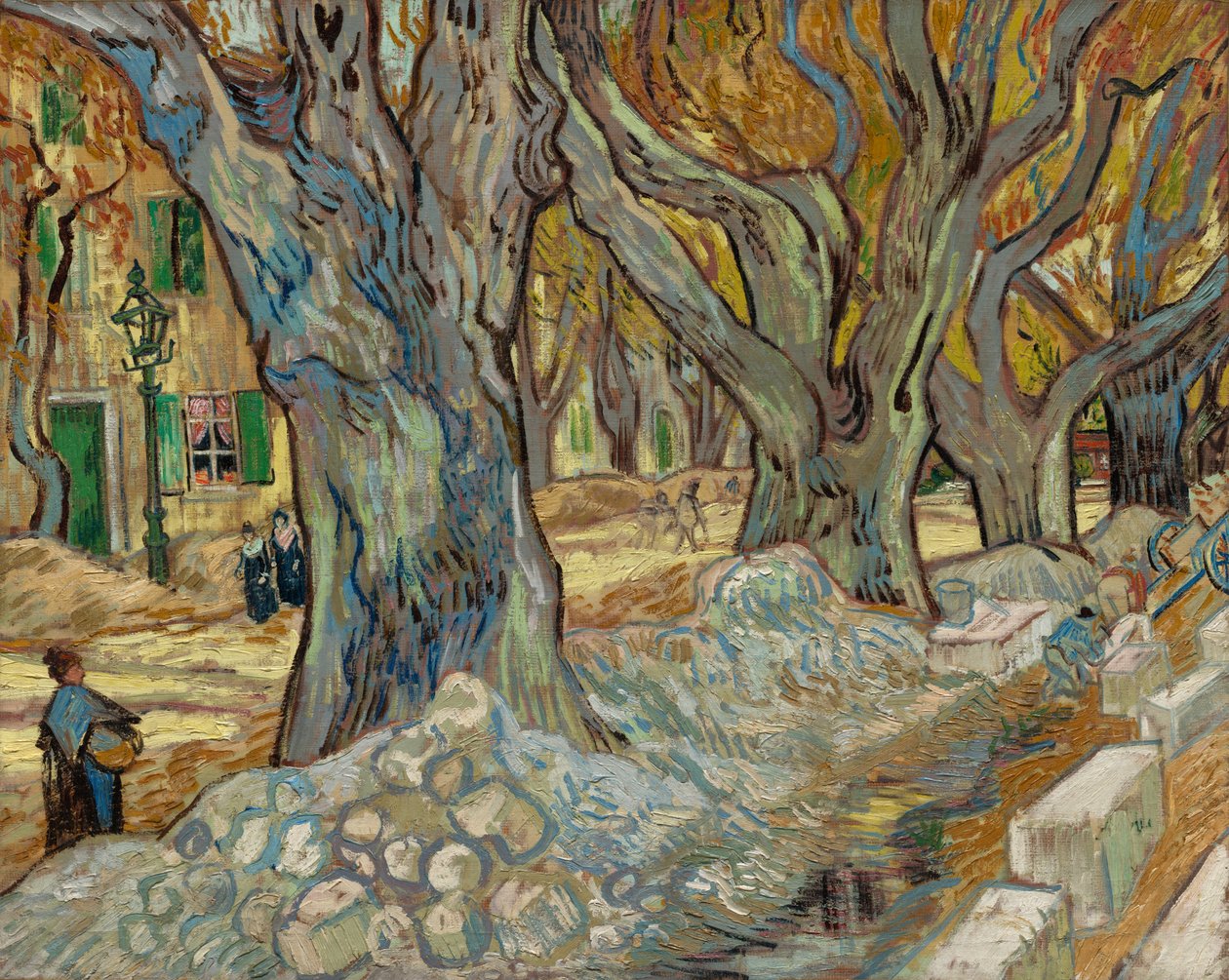 A nagy platánok útjavítói Saint-Rémyben, 1889. alkotó: Vincent van Gogh