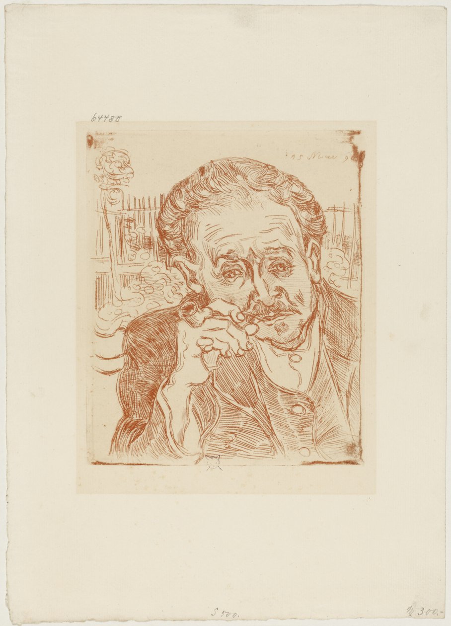 The Man with the Pipe (Dr. Paul Gachet portréja), 1890-1909 (rézkarc papírra) alkotó: Vincent van Gogh
