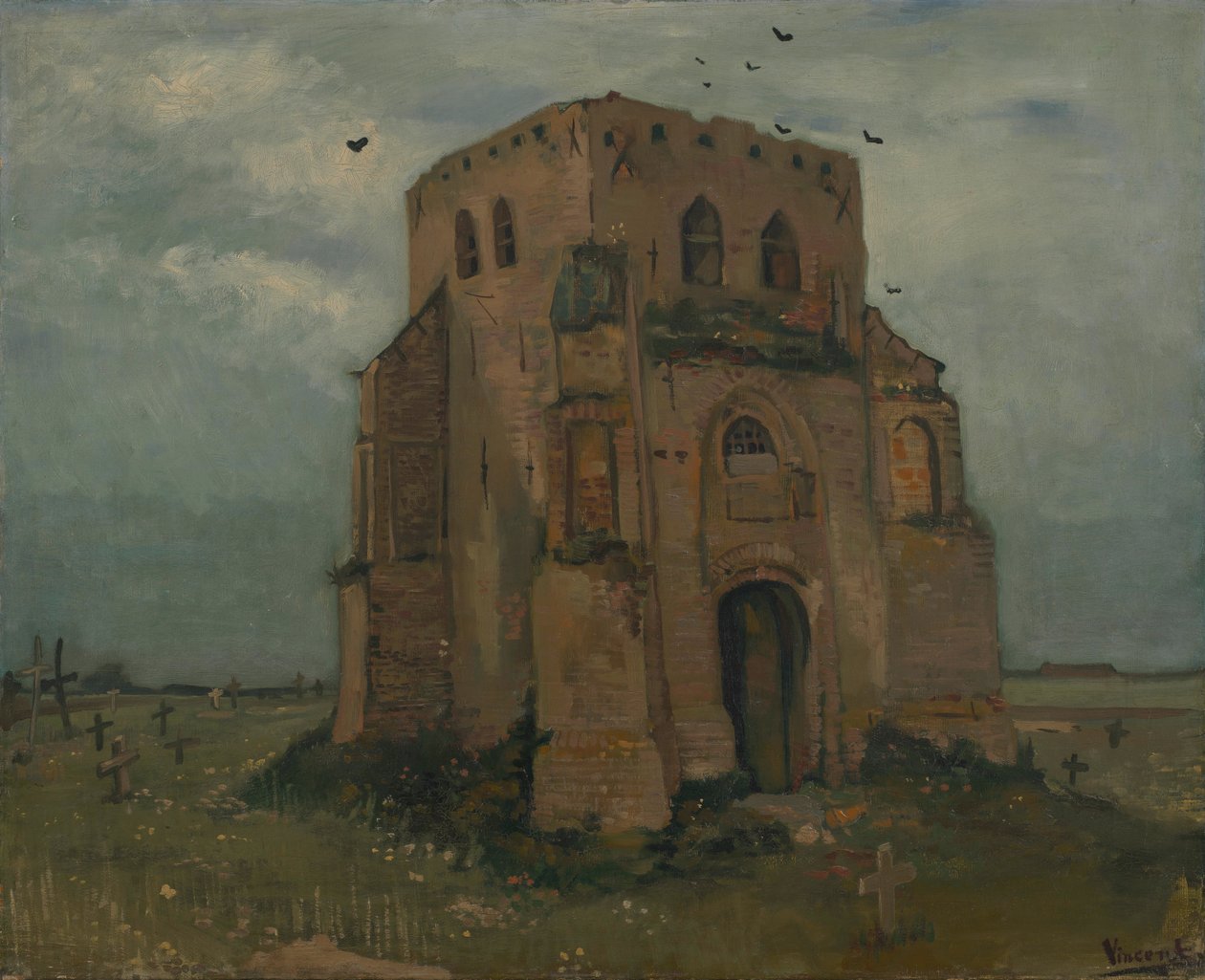 A régi templomtorony Nuenenben alkotó: Vincent van Gogh