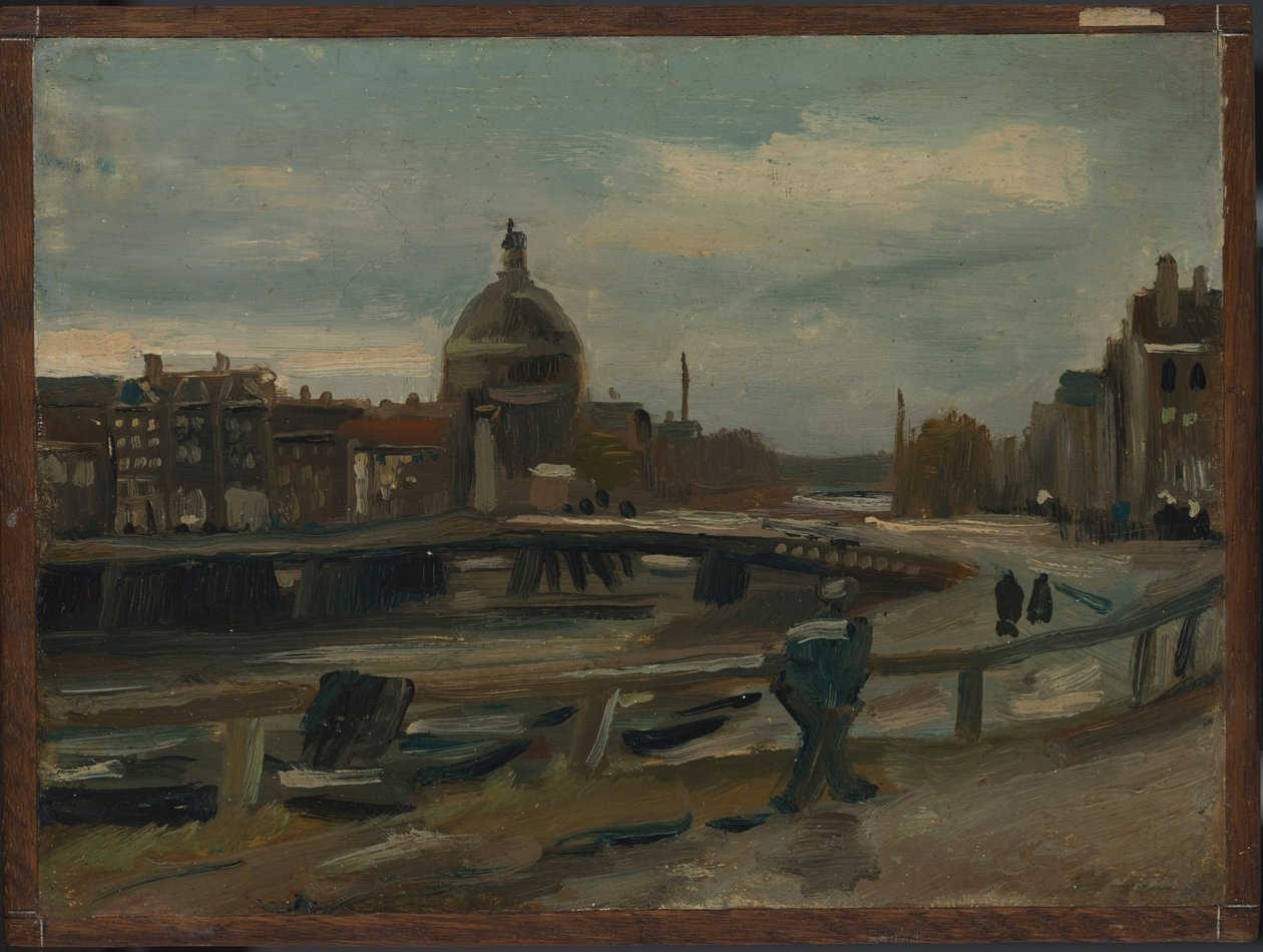 A Singel az amszterdami evangélikus templom közelében alkotó: Vincent van Gogh