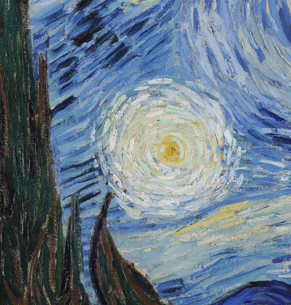 Csillagos éjszaka, 1889. június (olaj, vászon) (702746 részlet) alkotó: Vincent van Gogh