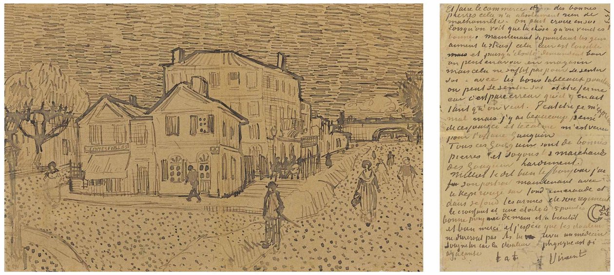 A sárga ház Az utca, levél Theónak Arlesból, 1888. szeptember 29., szombat alkotó: Vincent van Gogh