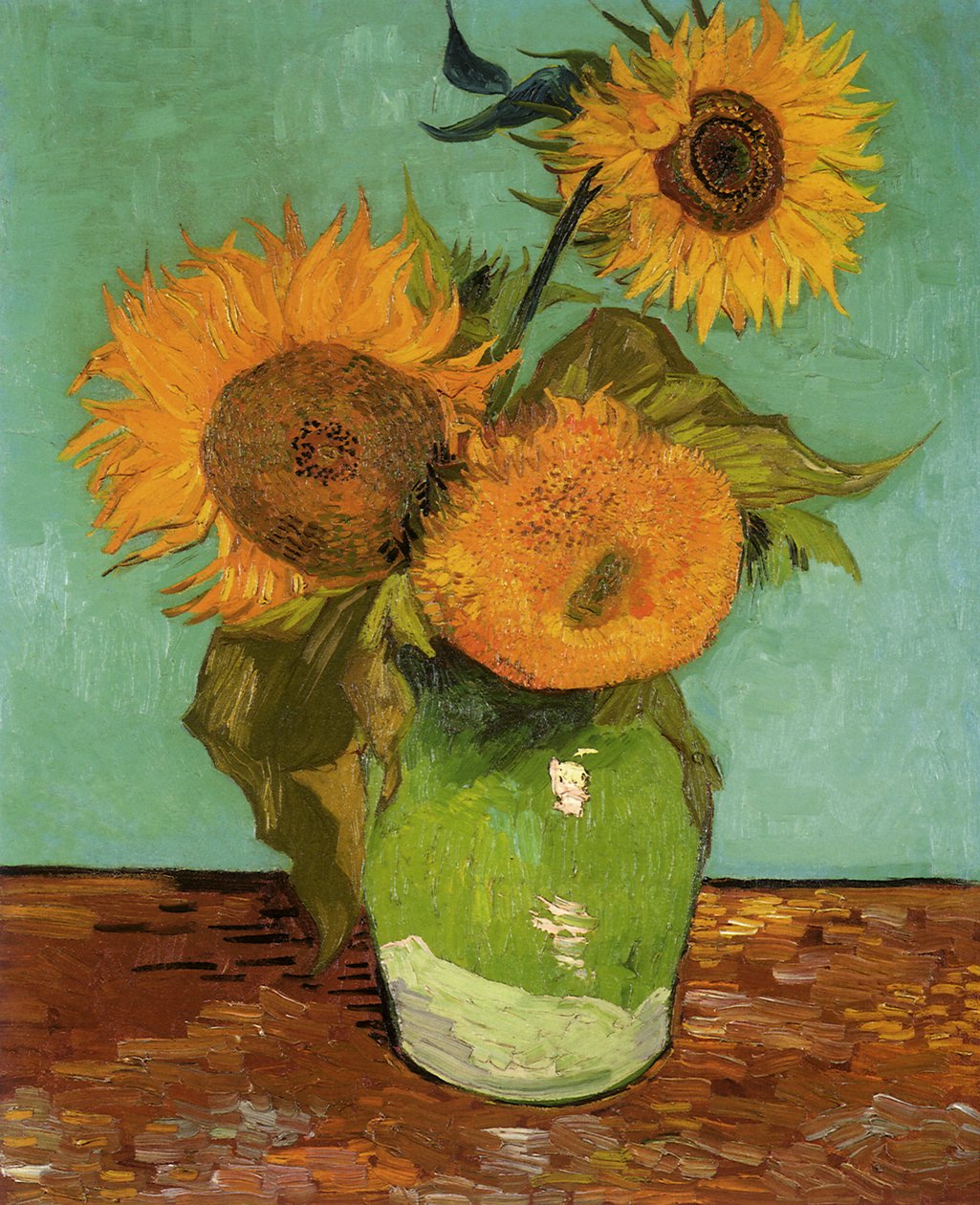Három napraforgó egy vázában alkotó: Vincent van Gogh