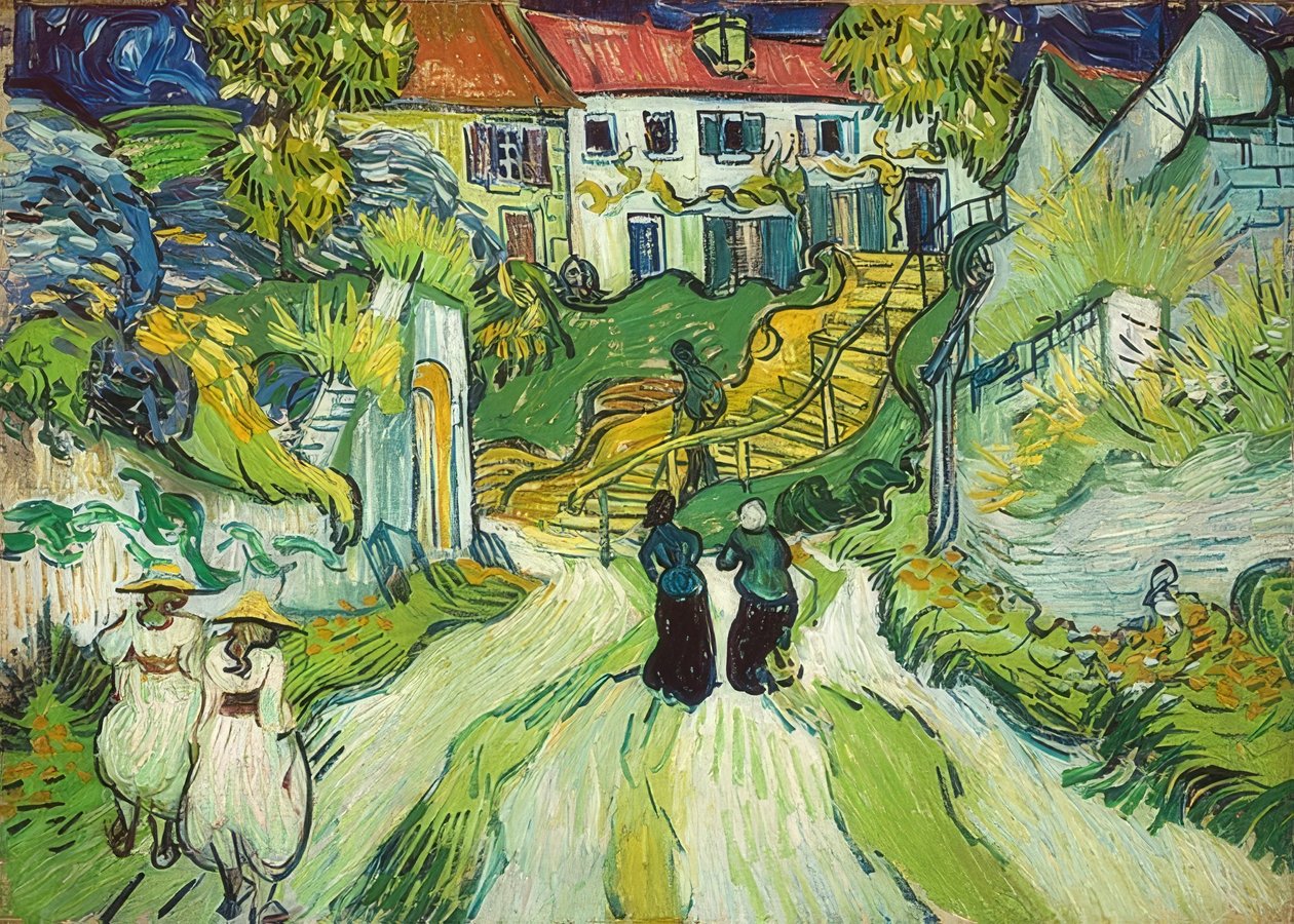 Lépcsőház Auversben. 1890 alkotó: Vincent van Gogh