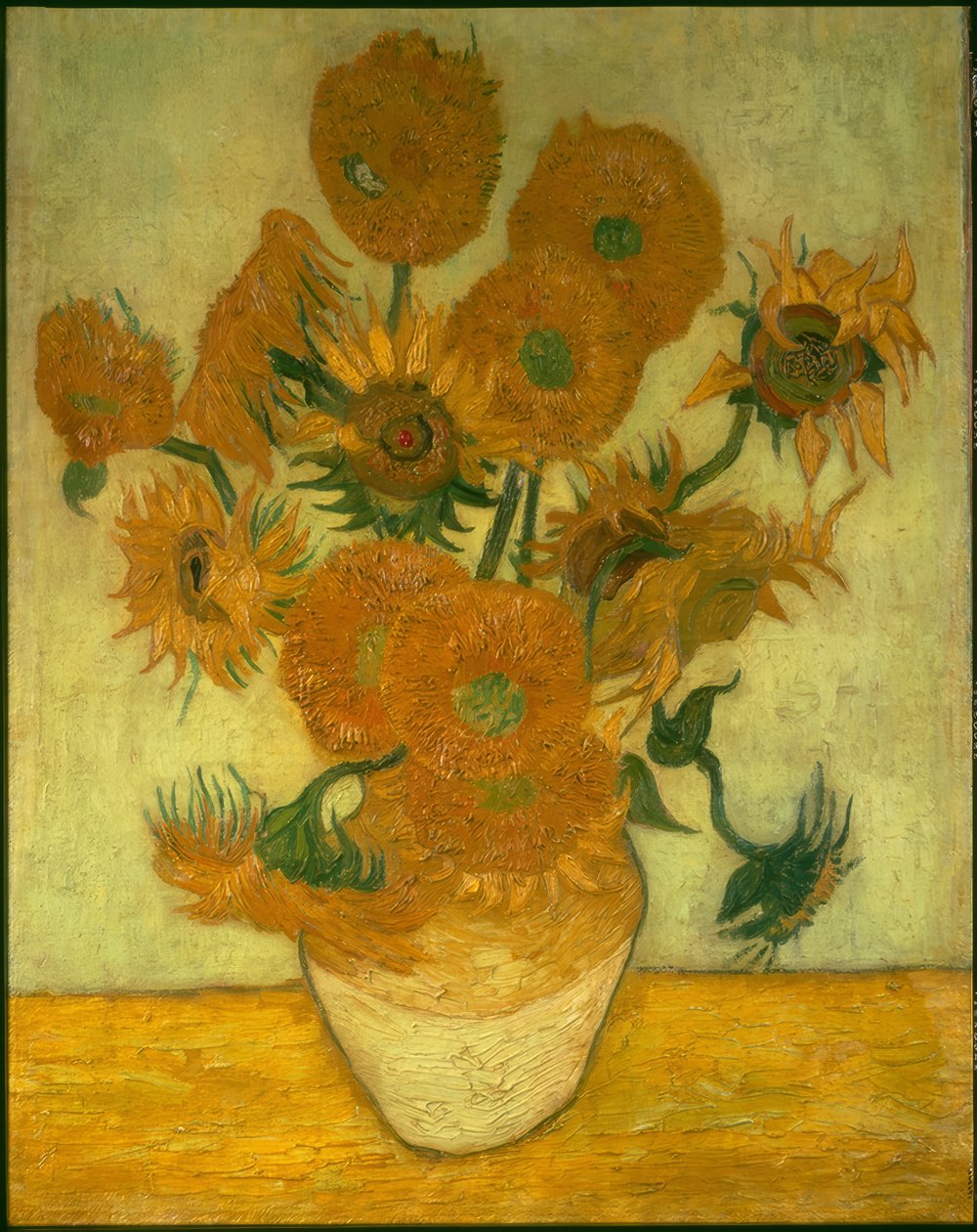 Négy tíz napraforgó egy vázában alkotó: Vincent van Gogh