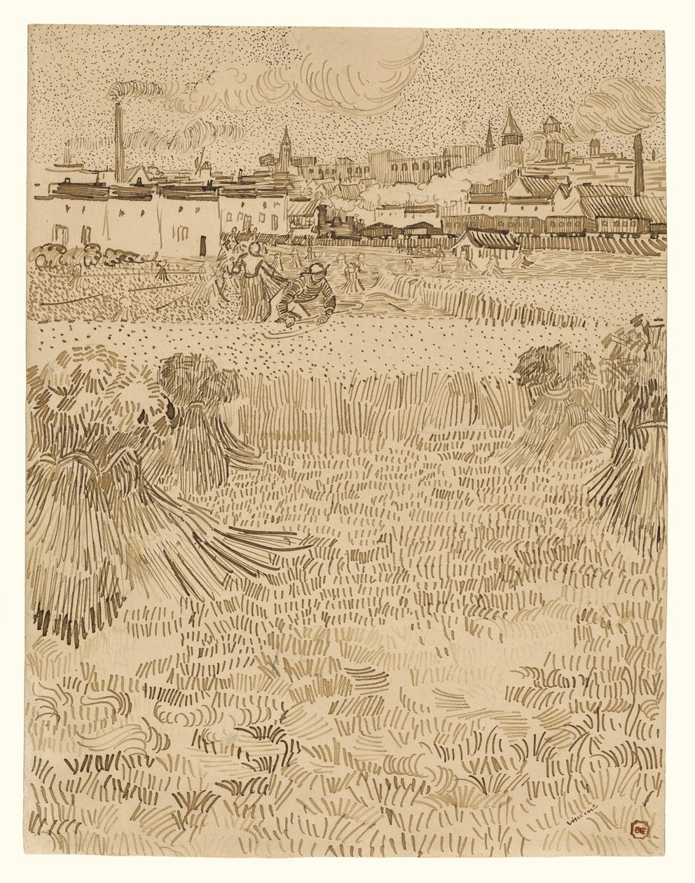 Kilátás a búzamezőkről alkotó: Vincent van Gogh