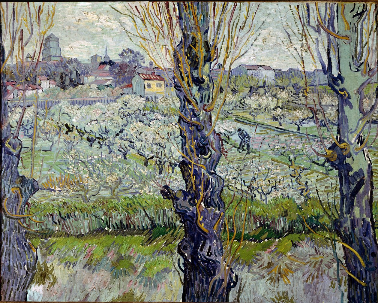 Kilátás Arles-ra. Vincent Van Gogh (1853-1890) festménye alkotó: Vincent van Gogh