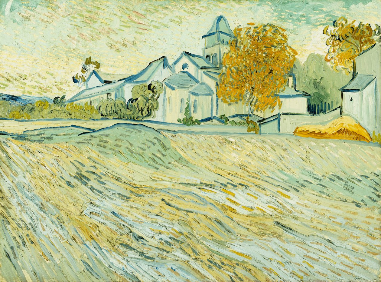 Az Asylum és a Saint-Remy-kápolna kilátása; Kilátás a menedékházra és a Saint-Remy-kápolnára, 1889 alkotó: Vincent van Gogh
