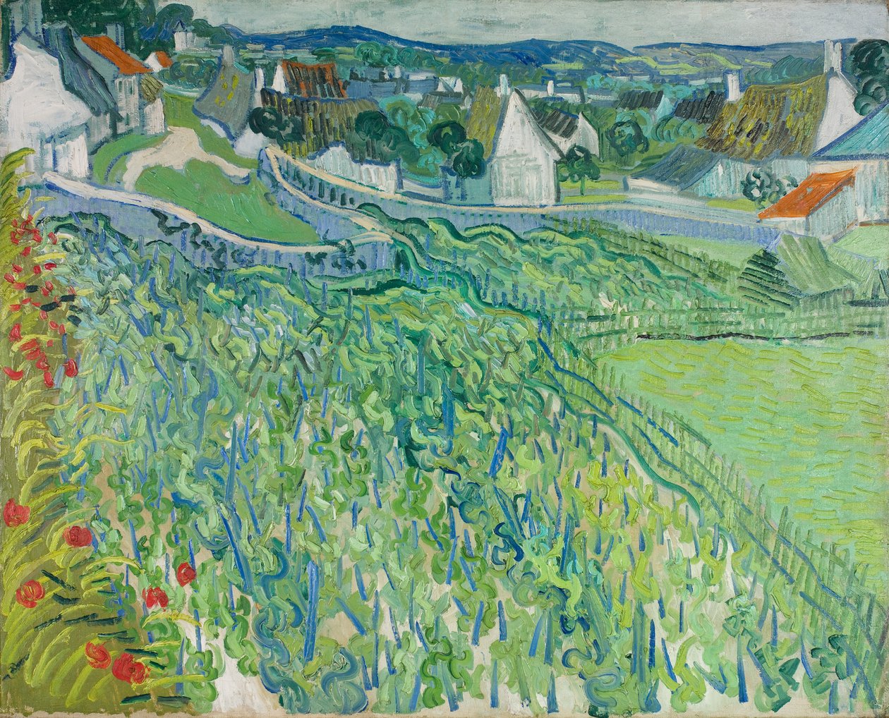 Szőlőskertek Auvers-ben, 1890 június (olaj, vászon) alkotó: Vincent van Gogh