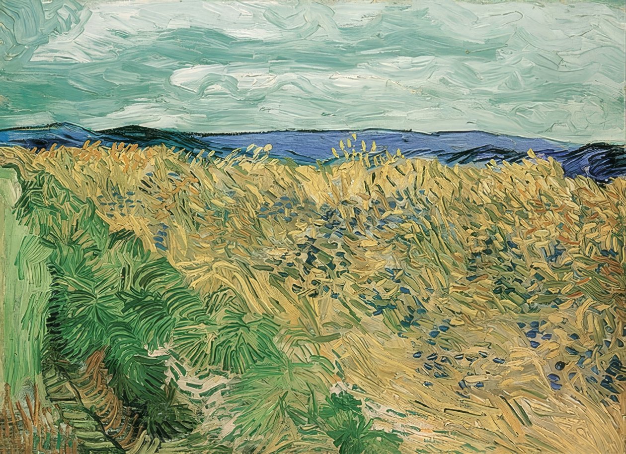 Búzamező búzavirággal, Auvers-sur-Oise. 1890 alkotó: Vincent van Gogh