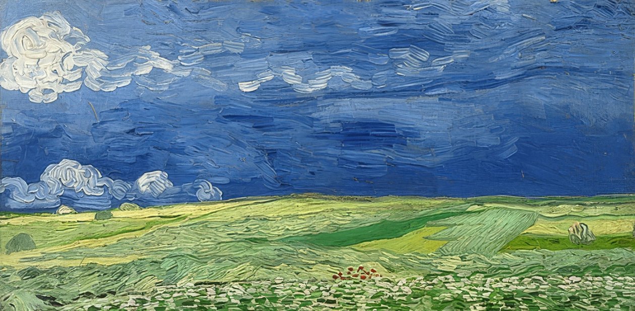 Búzamező a viharos ég alatt. 1890 alkotó: Vincent van Gogh