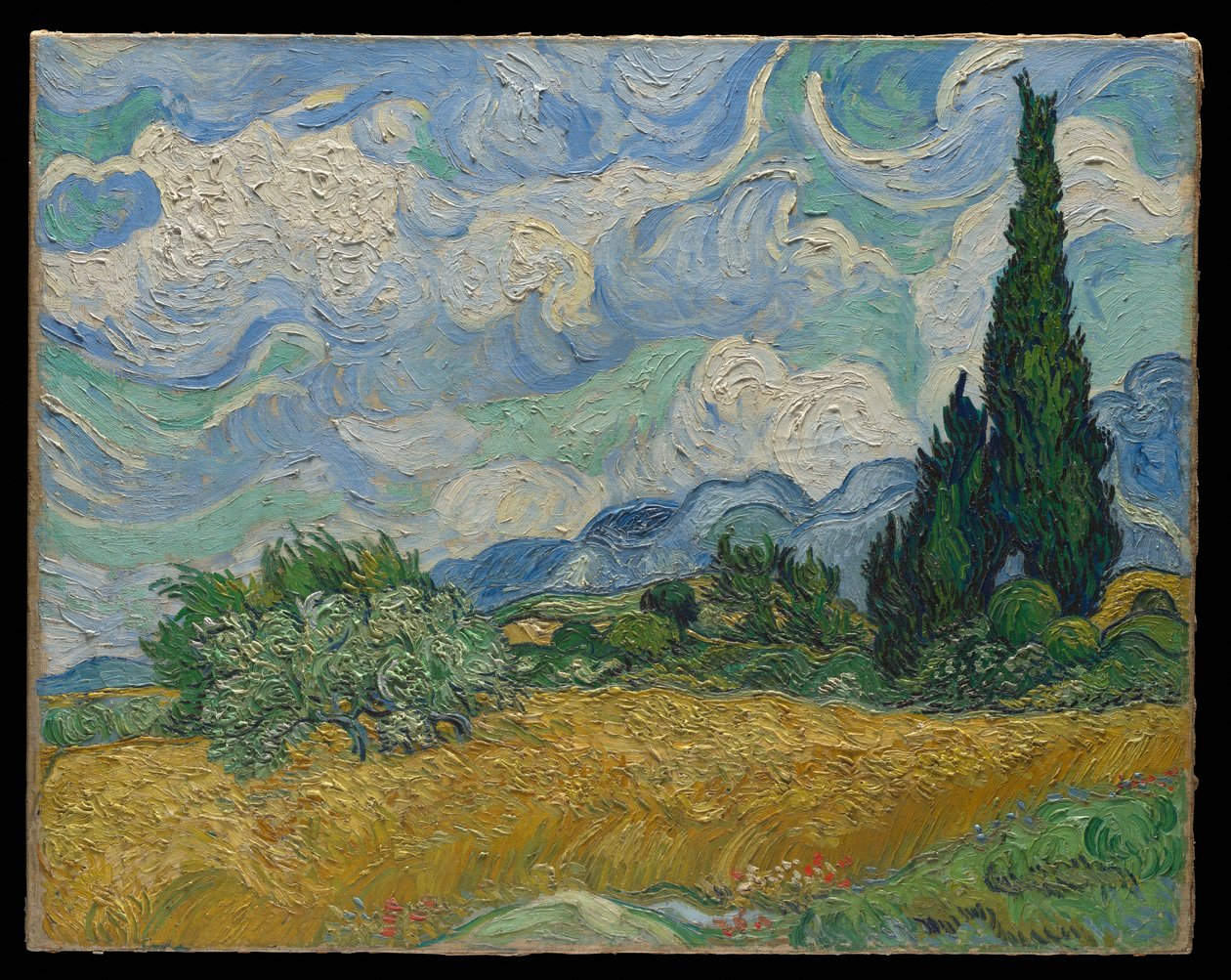 Búzamező ciprusfákkal alkotó: Vincent van Gogh