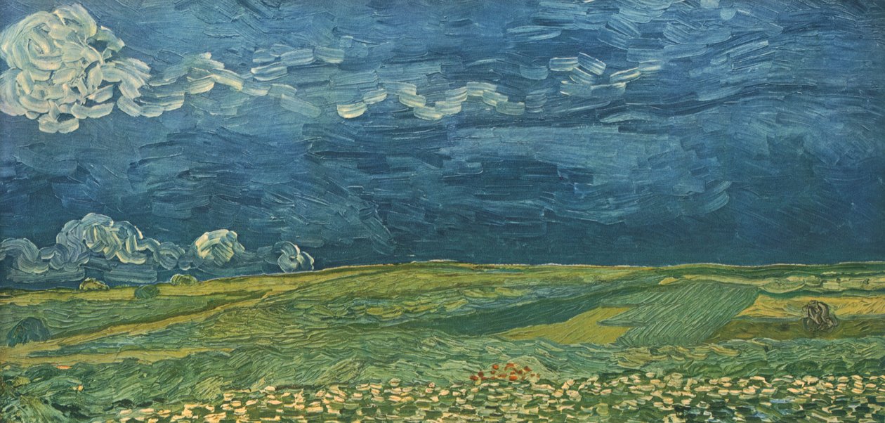 Búzamezők a zivatarfelhők alatt, 1890. július, 1947. alkotó: Vincent van Gogh
