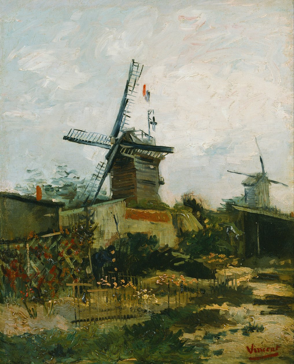 Szélmalmok a Montmartre-on alkotó: Vincent van Gogh